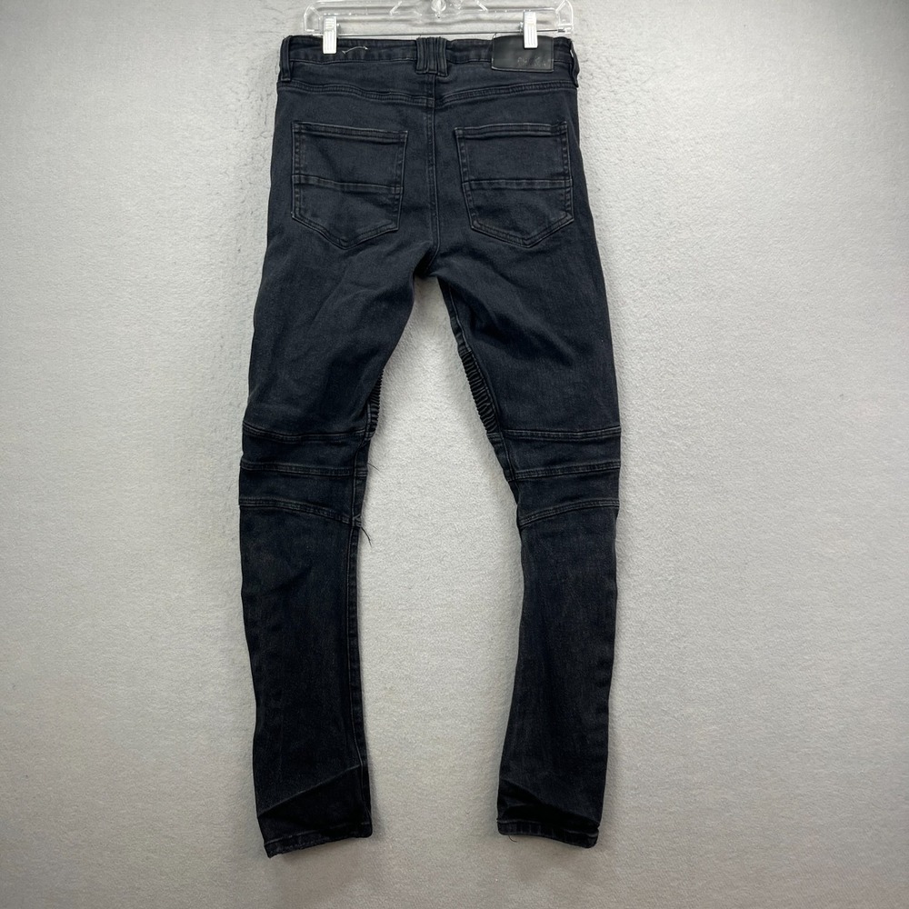 Rue21 Skinny Arc Supreme Flex Jeans Mens 30x30.5* Black Distressed Denim Pants - Picture 4 of 13